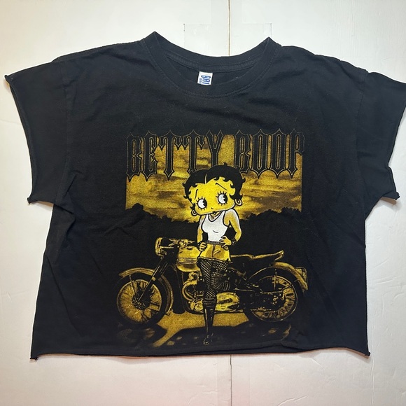 Vintage Y2K Betty Boop Raw Hem Crop Top Size Medium - Picture 1 of 7